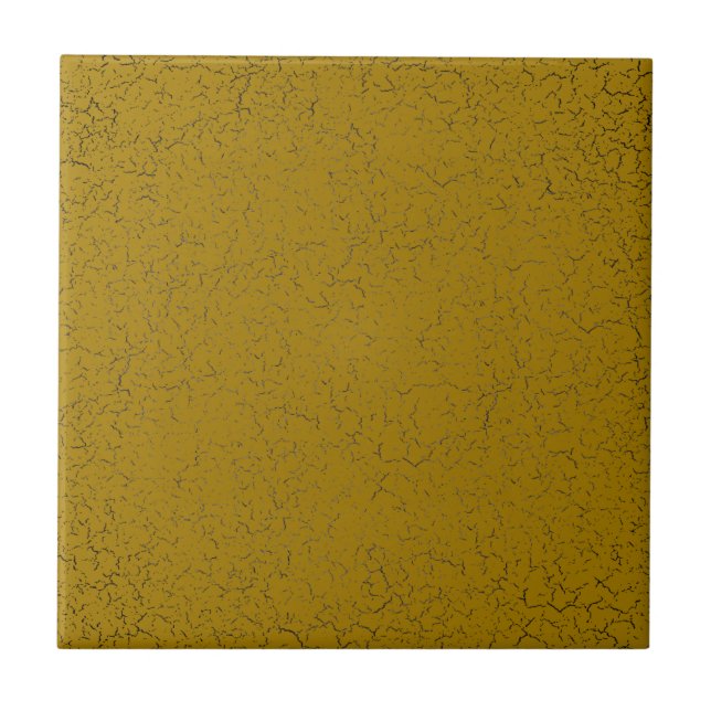 Carreau Gold Mustard Crackle Glaze Solid Colour Tile (Devant)