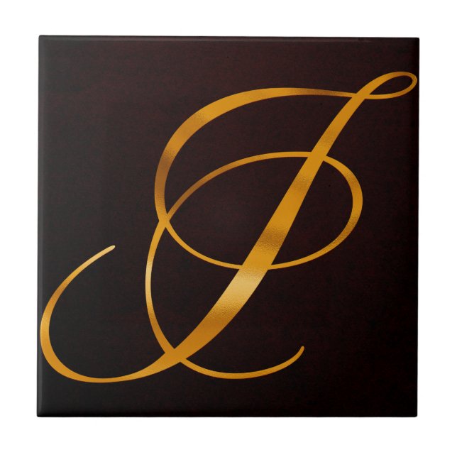 Carreau Golden letter i in vintage design (Devant)
