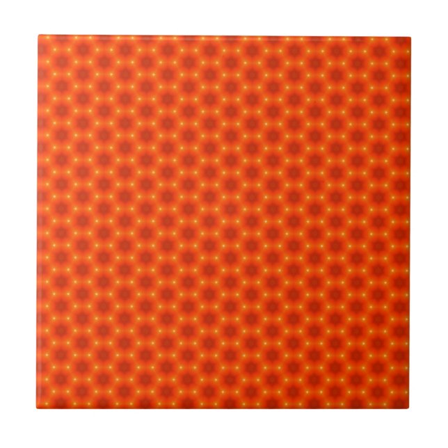 Carreau Golden Orange Honeycomb Hexagon Motif (Devant)