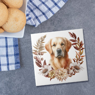 Carreau Golden Retriever Dog Automne Wire