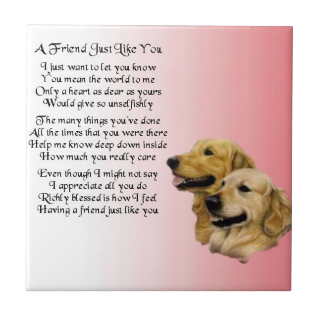 Carreau Golden Retriever - Friend Poem Tile (Devant)