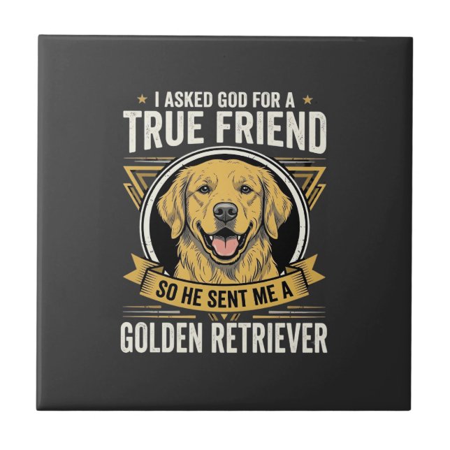 Carreau Golden Retriever Vrai Ami Chien (Devant)