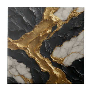 Carreau Golden Rift Elegance – Marble & Black Luxury