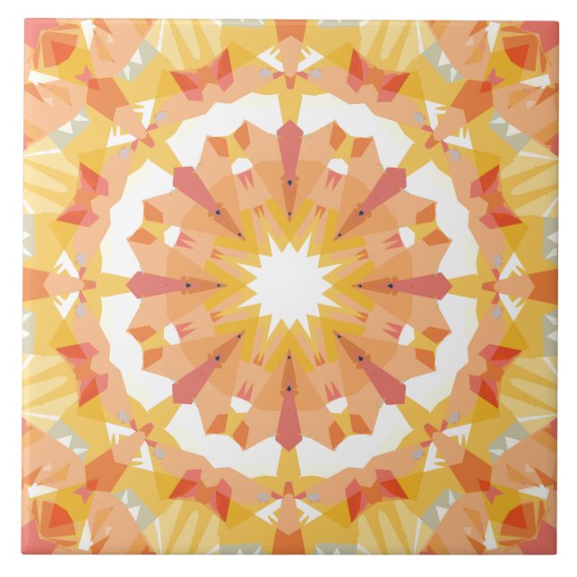 Carreau Golden Yellow Pastel Rose Star Décor Éclectique (Devant)