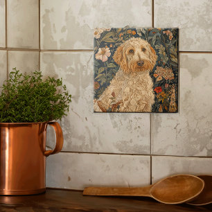 Carreau Goldendoodle Garden Tapestry Anniversaire