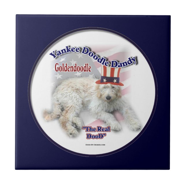 Carreau Goldendoodle Humour politique (Devant)