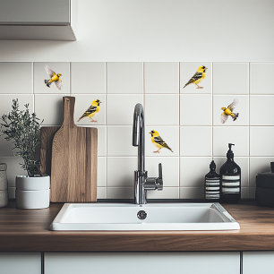 Carreau Goldfinch américain en vol