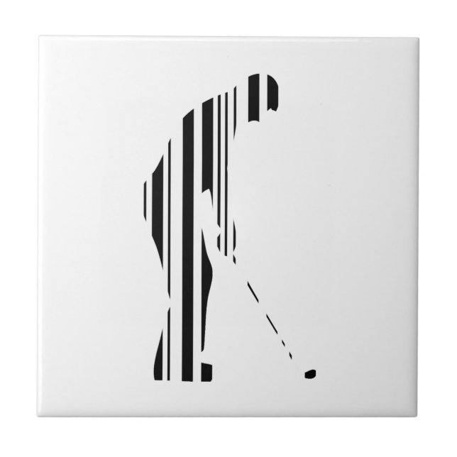 Carreau GOLF BAR CODE Golfer Golfing Sports Motif Design (Devant)