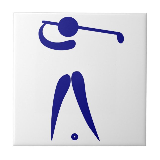 Carreau Golf Player Blue White Sports, ajouter du texte et (Devant)