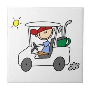 Carreau Golfeur dans un chariot de golf