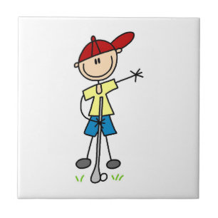 Carreau Golfeur masculin en bonhomme allumette