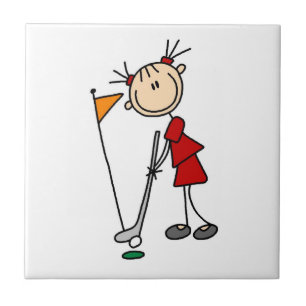 Carreau Golfeuse en bonhomme allumette féminin