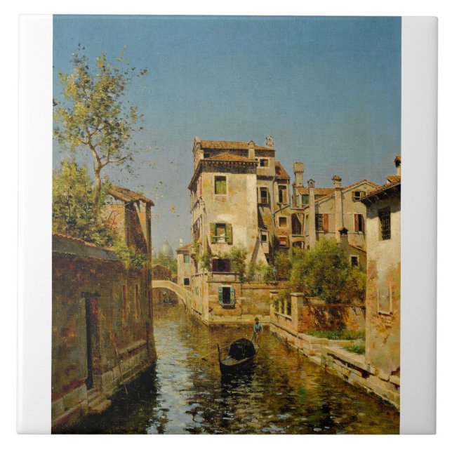 Carreau Gondolier sur un canal vénitien (Devant)