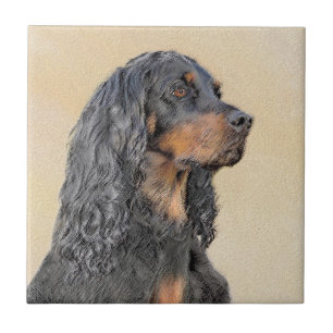 Carreau Gordon Setter Peinture - Joli art original chien