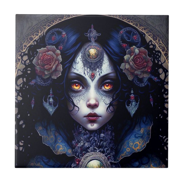 Carreau Goth Lady Imaginaire gothique Art (Devant)