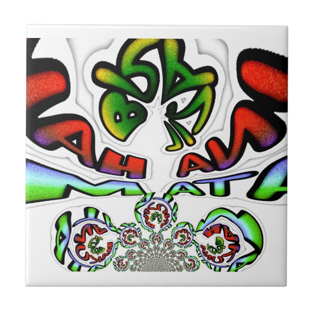 Carreau Graffiti coloré Hakuna Matata (Devant)