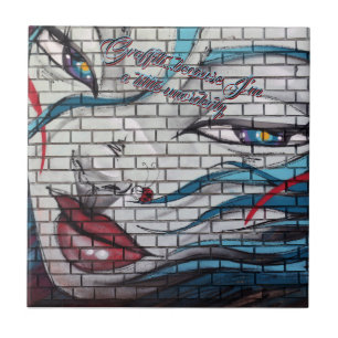 Carreau Graffiti de fille asiatique