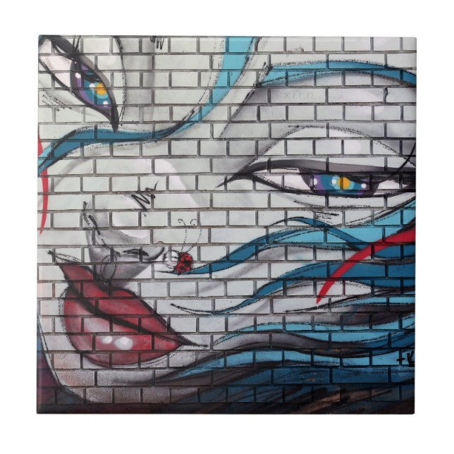 Carreau Graffiti de fille asiatique  (Devant)