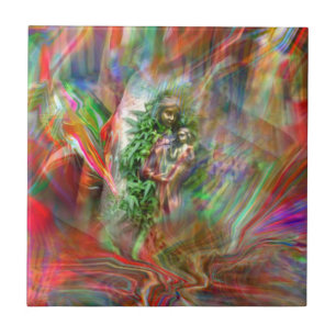 Carreau Graffiti Madonna Tile