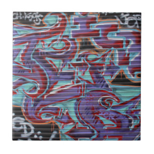 Carreau Graffiti violet sur Shutter