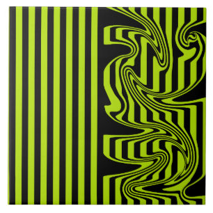 Carreau Graines et torrents - Lime vert et noir