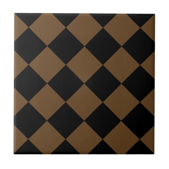 Carreau Grand Checkered de Diag - brun noir et foncé (Devant)
