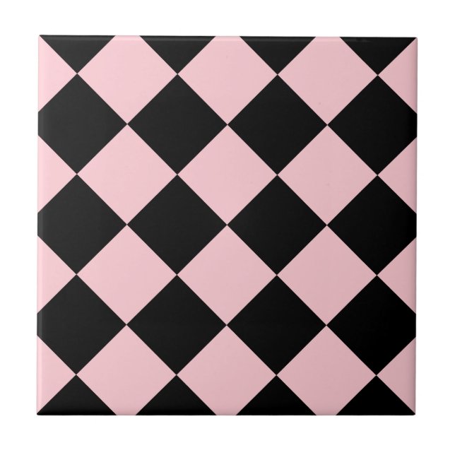 Carreau Grand Checkered de Diag - noir et rose (Devant)
