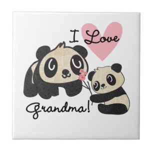 Carreau Grand-maman d'amour des ours panda I