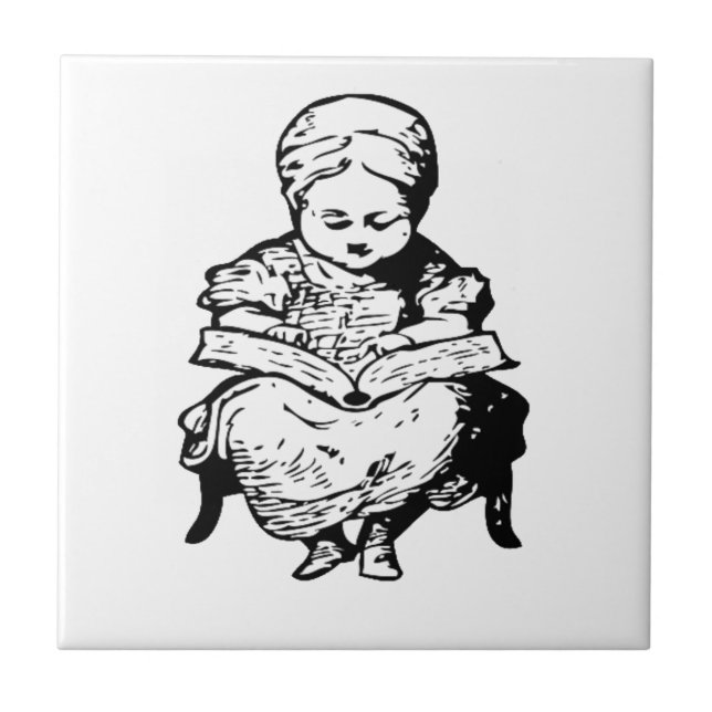 Carreau Grand-mère vous a lu une histoire dessin illustran (Devant)