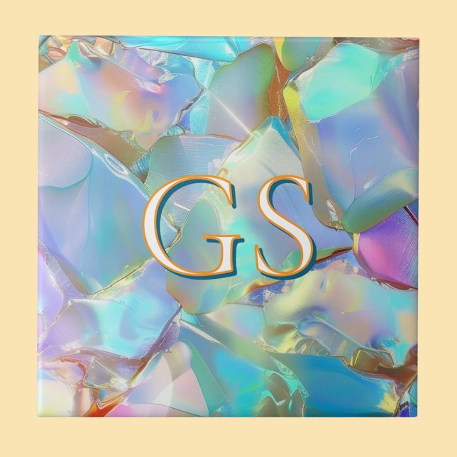 Carreau Grand Monogramme ou Nom sur Opale (Créateur téléchargé)