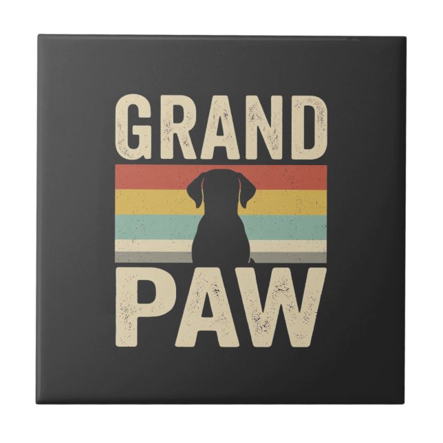 Carreau Grand Paw Chien Vintage Rétro (Devant)