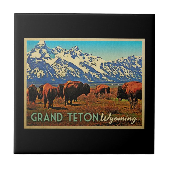 Carreau Grand Teton Wyoming Buffalo (Devant)