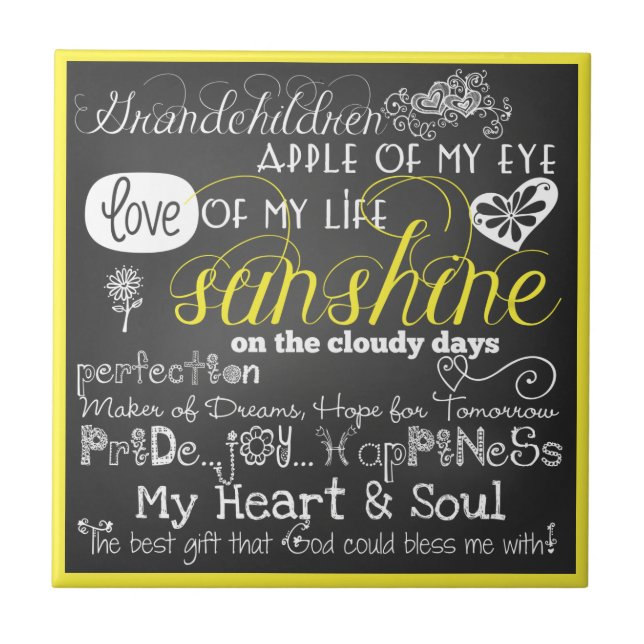 Carreau Grandchildren Love and Inspiration CeramicTile (Devant)