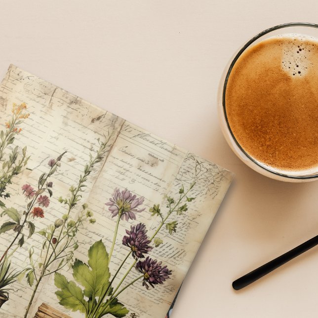 Carreau Grande aquarelle Vintage Fleur sauvage naturel (Créateur téléchargé)