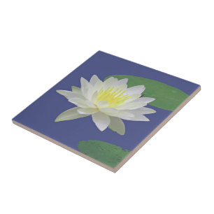 CARREAU "GRANDE FLEUR " TILE/TRIVET EN CÉRAMIQUE DE LOTUS