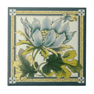 Carreau Grande mosaïque de céramique bleue florale victori