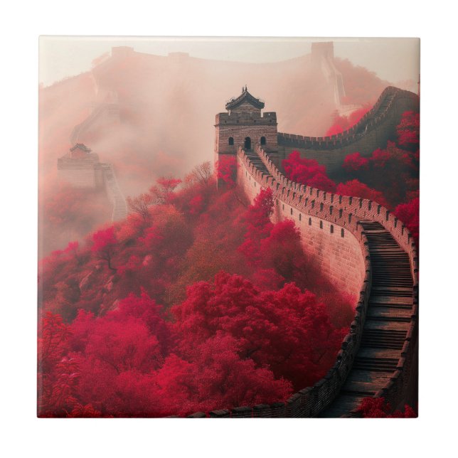 Carreau Grande Muraille de Chine en automne - Rouge Pittor (Devant)