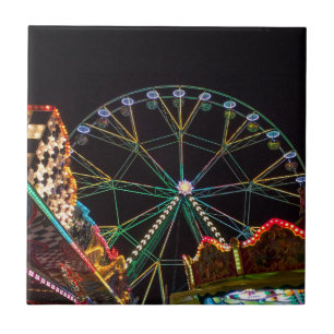 Carreau Grande roue de fête foraine la nuit