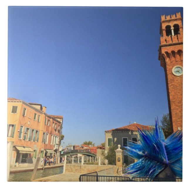 Carreau Grande statue en verre et clocher, Italie (Devant)