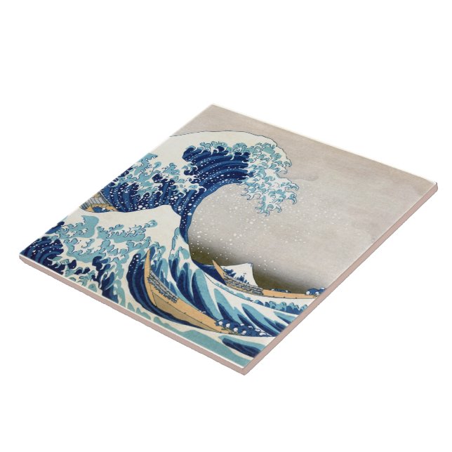 Carreau Grande vague au large de Kanagawa Hokusai Art japo (Côté)
