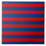 Carreau Grandes bandes horizontales rouges et bleues<br><div class="desc">Un arrière - plan moderne rouge et bleu rayures horizontales vives imprimer pour un cadeau personnalisé. Utilisez le lien "Demandez à ce concepteur" pour nous contacter avec vos demandes de design spécial ou pour obtenir de l'aide pour répondre à vos besoins de projet de personnalisation. Une bonne idée cadeau !...</div>