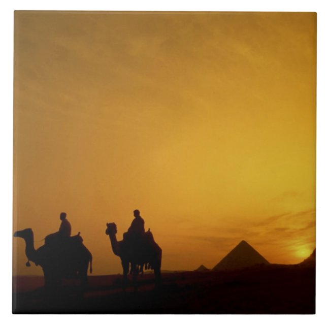 Carreau Grandes Pyramides de Gizeh, Égypte au coucher du s (Devant)