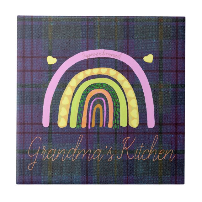 Carreau Grandma's Kitchen Rainbow 'Happiness is Homemade'  (Devant)