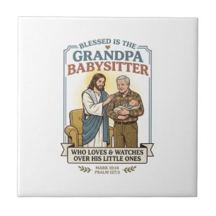 Carreau Grands-parents de Jésus Garde d'enfants Humour Che