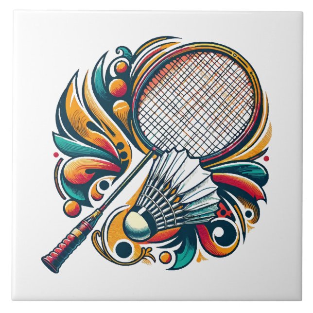 Carreau Graphique de badminton (Devant)