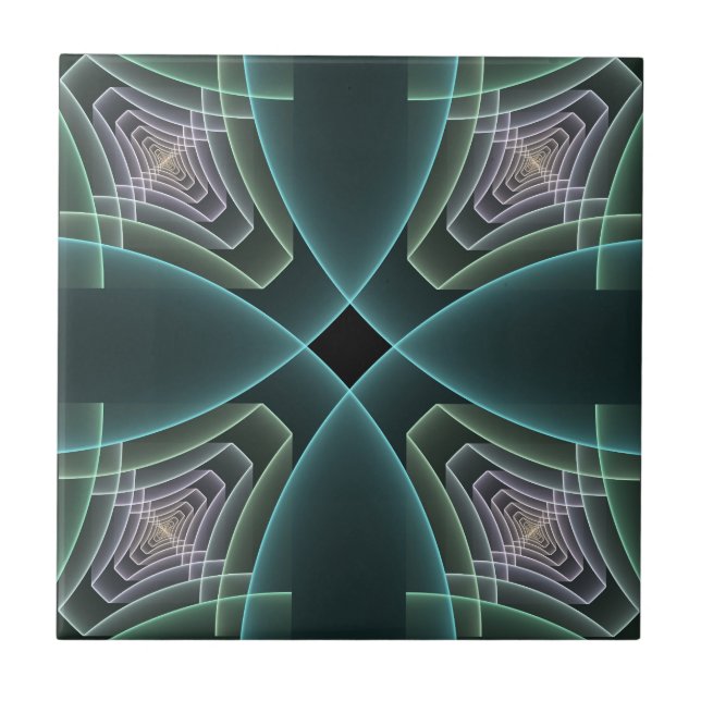 Carreau Graphique géométrique Turquoise moderne (Devant)