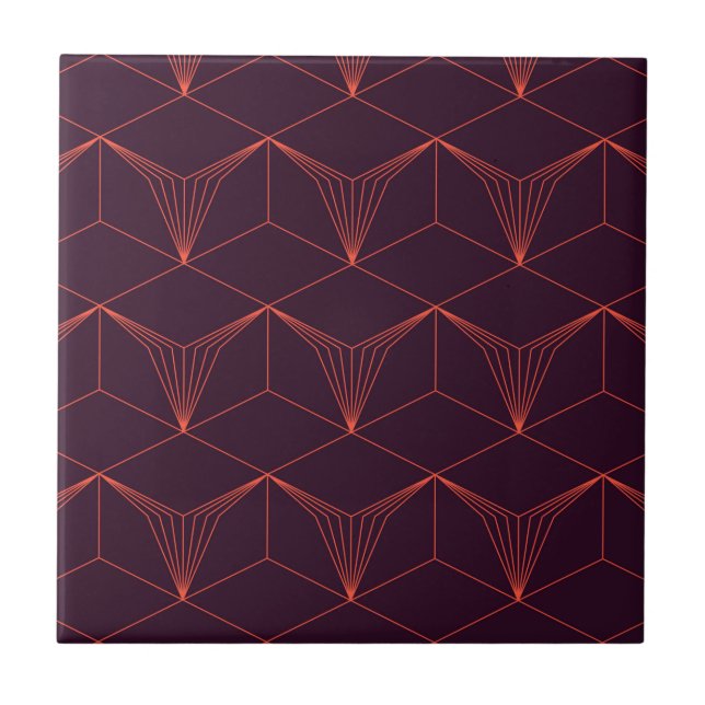 Carreau Graphique rouge-violet, simple, élégant, luxueux (Devant)