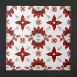 Carreau Graphique scandinave de l'or rouge nordique<br><div class="desc">Design nordique en rouge et or.</div>