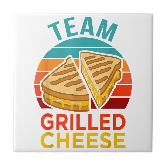 Carreau Graphisme de l'amoureux du sandwich au fromage gri (Devant)