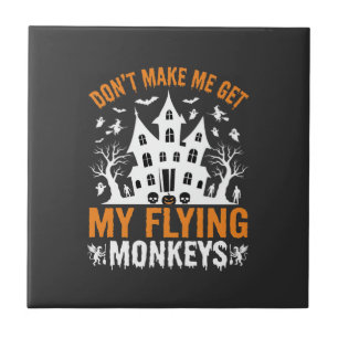 Carreau Graphisme de maison hantée avec des singes volants